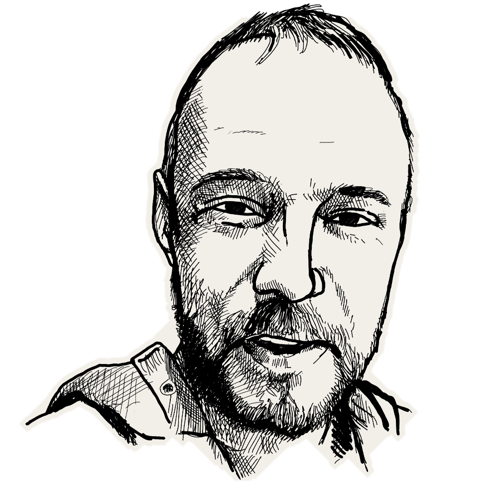 Pencil portrait of Arne Normon