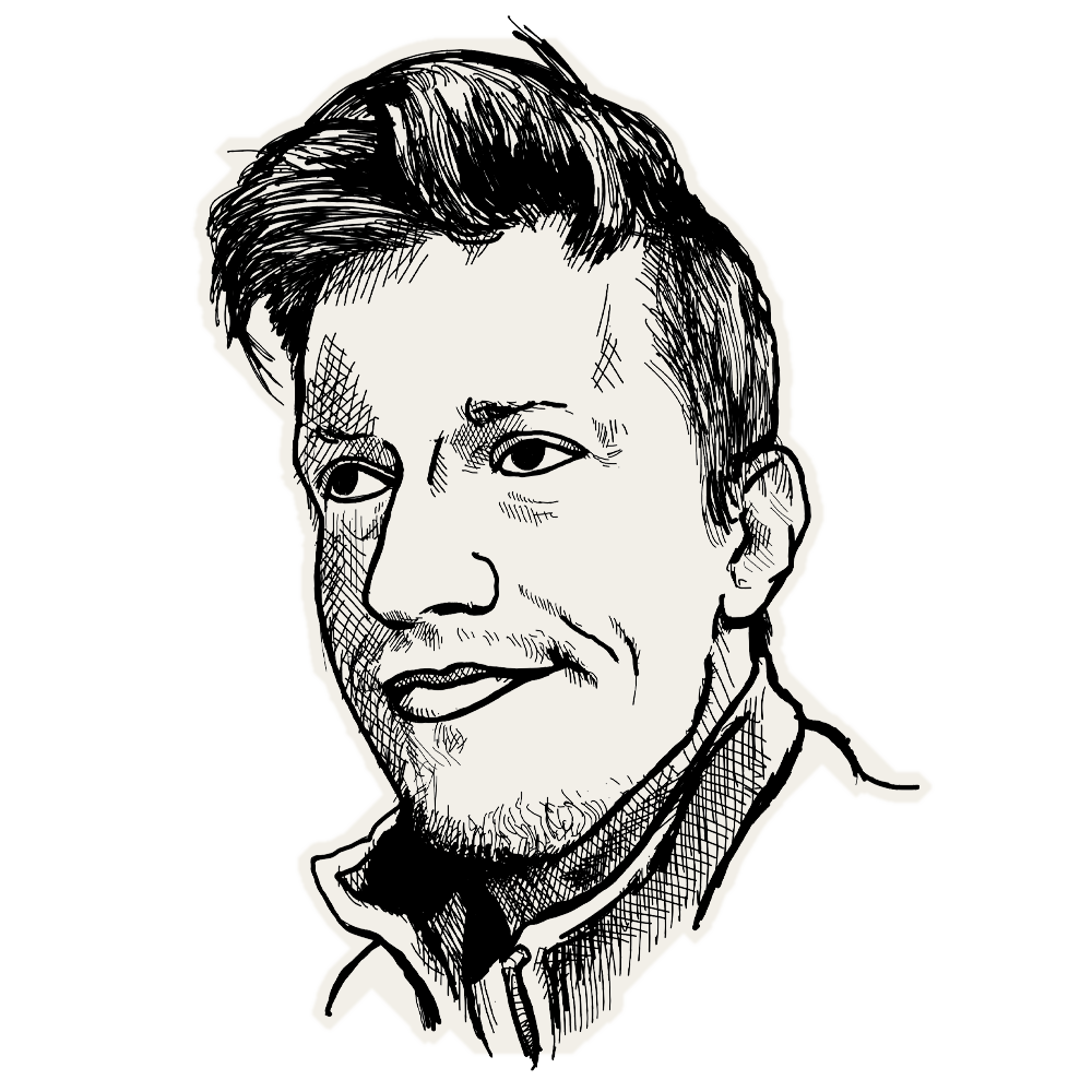 Pencil portrait of Simon Cokes